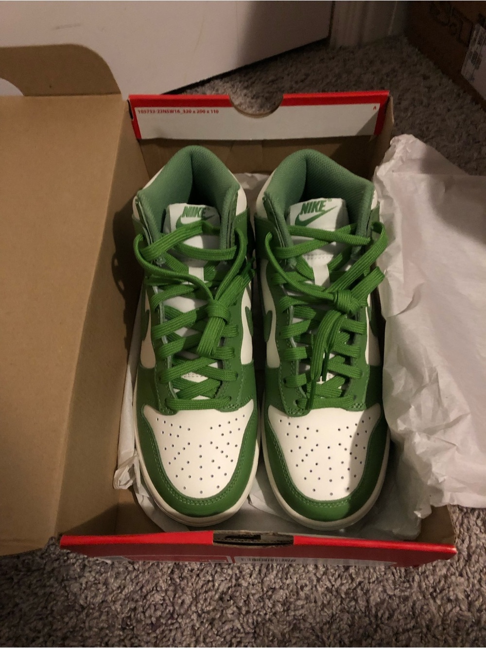 Nike Kids Green and White High-Top Sneakers